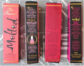 Mis MELTED de TOO FACED: Swatches & Review