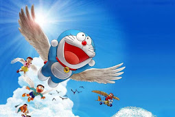 Gambar Doraemon Terbang Di Awan