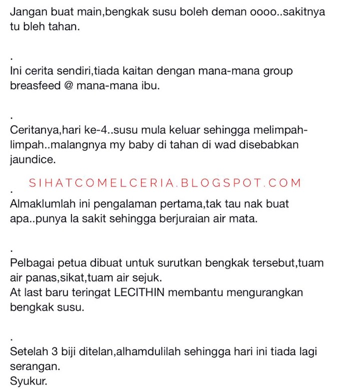 4 Testimoni Lecithin Untuk Bengkak Susu