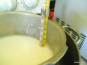 Bring milk temp to 90 C
