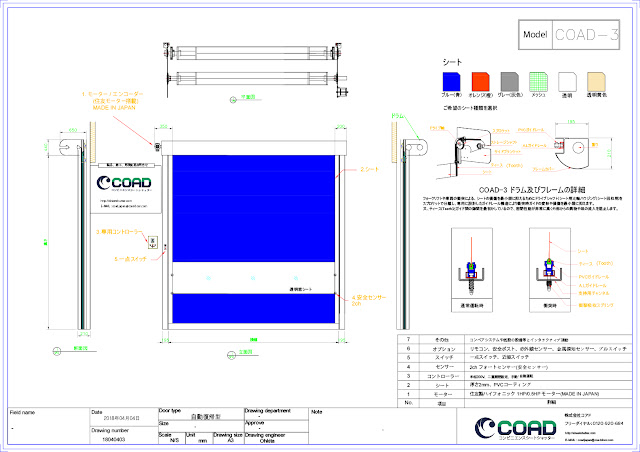 楽昇門, シートシャッター, 高速シートシャッター, 電動シャッター, シートシャッター, シートシャッター　図面,シートシャッター　CAD, 電動シャッター,コアド, コアド, COAD, COAD, 自動復帰, 自動復帰, 食品, 倉庫, 冷凍, 冷蔵, 工場, 耐風,  