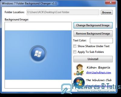 Windows 7 Folder Background Changer : un logiciel portable pour personnaliser les dossiers sous Windows 7