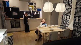 Dan Jon Jr and Top Ender in an Ikea room set.