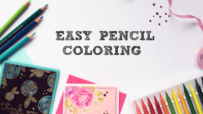Polychromos coloring, Pencil coloring, Altenew woodless color pencils, floral card with Pencil coloring, Colored cardstock and coloring, coloring techniques for cardmakers, quillish, Altenew Rennie roses stamp set, Altenew Forever in love stamp set