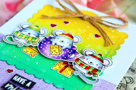 Sunny Studio Stamps: Merry Mice Scalloped Tag Dies Christmas Cards by Chitra Nair