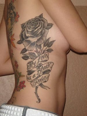 pink rose tattoo pictures. third Black Rose Tattoo is