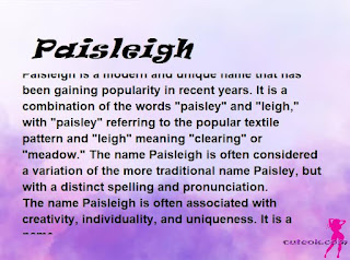meaning of the name "Paisleigh"