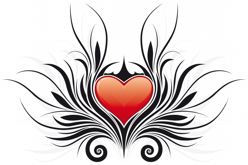 Tribal Heart Tattoo Designs With Sexy Wings For Girls Lower Back And