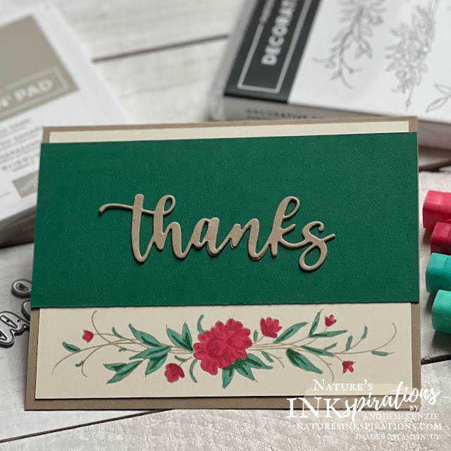 Decorative Borders Customer Thank You Cards (front with supplies) | Nature's INKspirations by Angie McKenzie