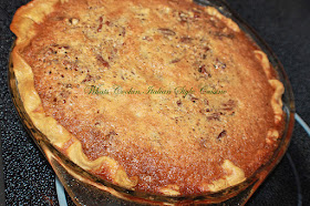 this is a baked chocolate chip pie cooling