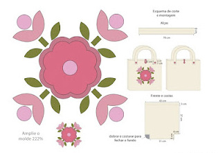 molde de ecobag em tecido com patch apliqueé 