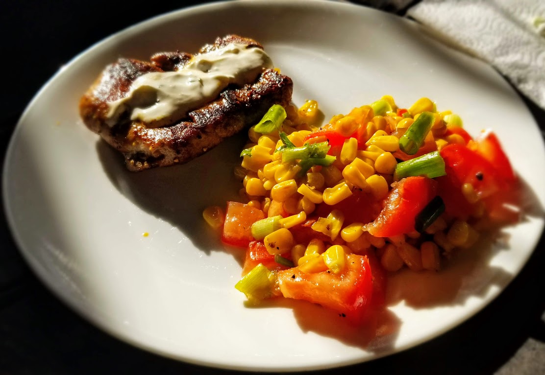 Chili-rubbed Pork Tenderloin and Corn Salad, from Marley Spoon