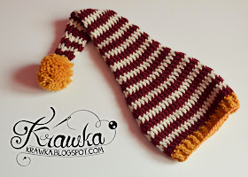 Krawka: Crochet gryffindor elf newborn hat. Props for a photo session of a newborn baby. 