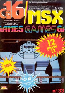 C16/MSX Games 33 - Novembre 1989 | PDF HQ | Mensile | Videogiochi | Commodore
Numero volumi : 41
Forse una delle poche riviste riviste in Italia a dedicarsi attivamente al supporto del Commodore 16 e del Plus 4; conteneva un mix fra giochi commerciali, oppurtunamente modificati, e programmi originali creati da autori italiani e stranieri.