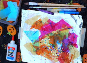 how to set up shiny foil process art for young kids