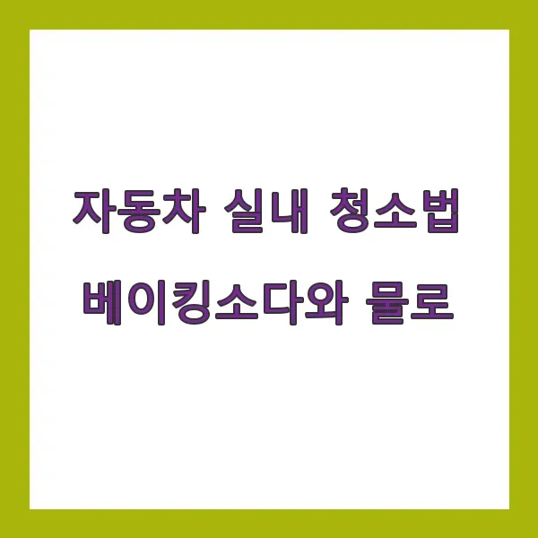 자동차 실내 청소법, 베이킹소다와 물로 새 차처럼 만들기