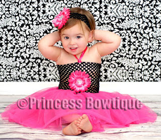 Hot Pink Flower Black Boutique Crochet Top - Hot Pink Ballet Tutu