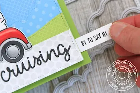 Sunny Studio Stamps: Cruising Critters Comic Strip Speech Bubble Dies Fluffy Clouds Border Dies Hello Card by Juliana Michaels