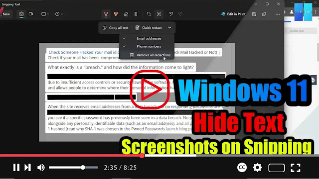 How to Hide Text from Screenshots on Snipping Tool for Windows 11