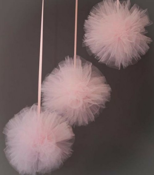 Make your own tulle pompoms as decoration