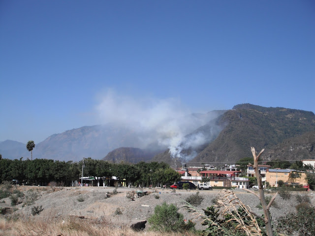 forest fire Lake Atitlan Guatemala