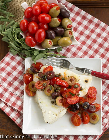  Sea Bass with Tomatoes, Olives, and Capers