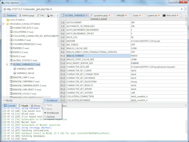 Jsql : Tools Automatic Sql Injection of 33 database engines