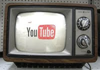 youtube logo in television set tv