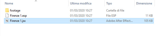 contenuto del file zip scaricato da earth studio