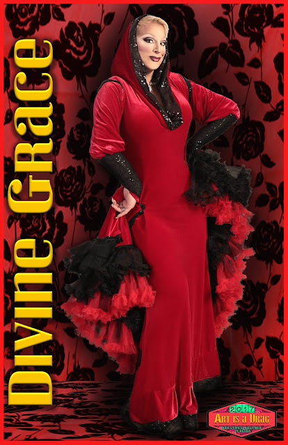 Chad Pace aka the fierce Divine Grace is a featured drag queen in 'Art is a Drag' in downtown Sanford, Florida.