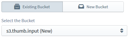 selecting new S3 bucket from existing buckets list