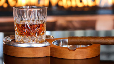 The Walnut, Cherry, Oak Hardwood Kentucky Double Cigar Ashtray And Coaster