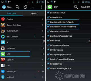 Cara Menonaktifkan Aplikasi LINE Dengan DisableService