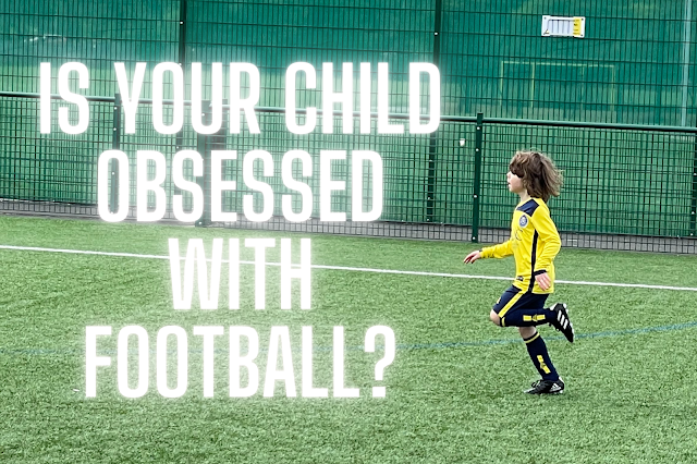 child playing football with text is your child obsessed with football