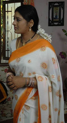 merried tamil actress in white saree photo album