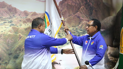 Pelepasan  kontingen KORMI NTT FORNAS Ke-Palembang 2022, ini Kata Wagub