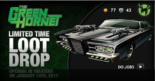 The Green Hornet loot drop at Mafia Wars