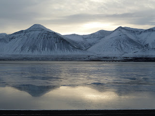 View from Borgarnes in winter. Photo by Michael Ridpath author of the Magnus Iceland Mysteries