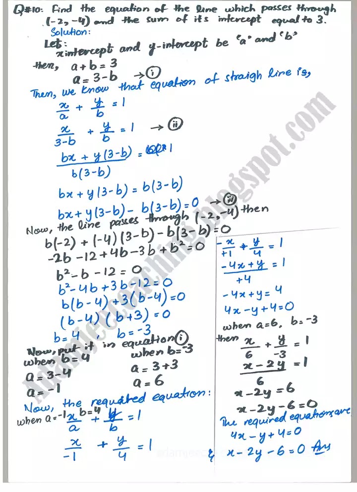 plane-analytic-geometry:-straight-line-exercise-7-3-mathematics-12th