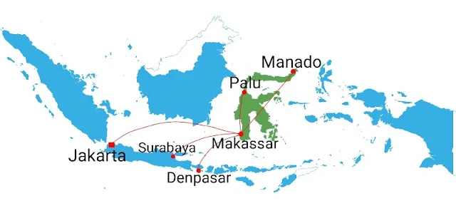 airlines to Manado city