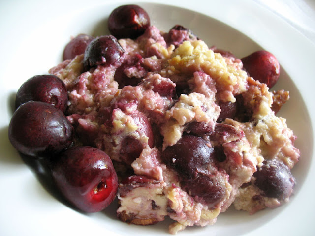 baked cherry oatmeal pudding