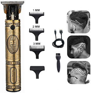 VGR Hair Clippers for Men,Electric Pro Li Outliner Grooming Zero Gapped Baldheaded Hair Clippers Rechargeable Cordless Close Cutting T-Blade Trimmer for Men (Gold)