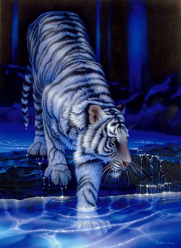 white tiger water fierce