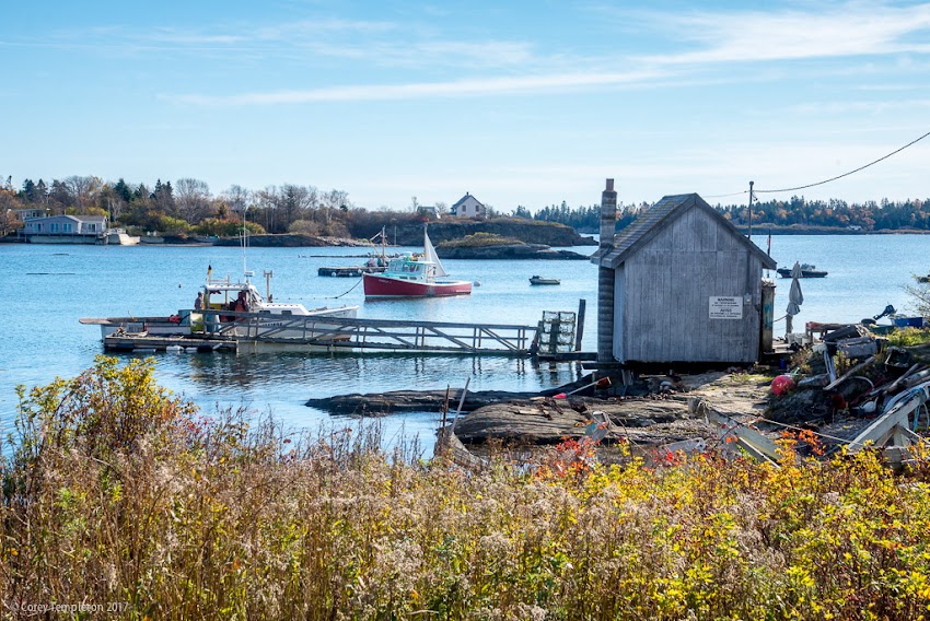 Portland, Maine USA November 2017 photo by Corey Templeton. Fishermans Cove on Cliff Island in Casco Bay.