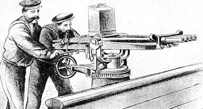 Скорострельная пушка Норденфельда (конец XIX в.).