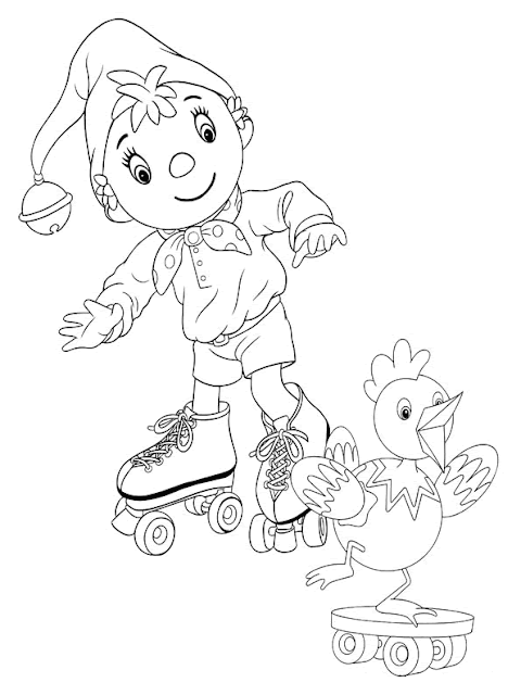 Noddy coloring pages for kids, printable free | Cartoon colo