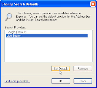 Change Search Defaults