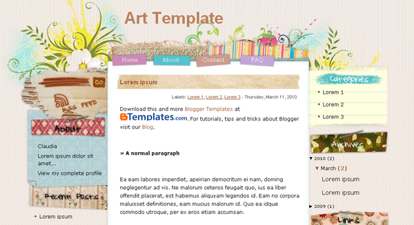 Art Template Blogger-Blogspot Templates