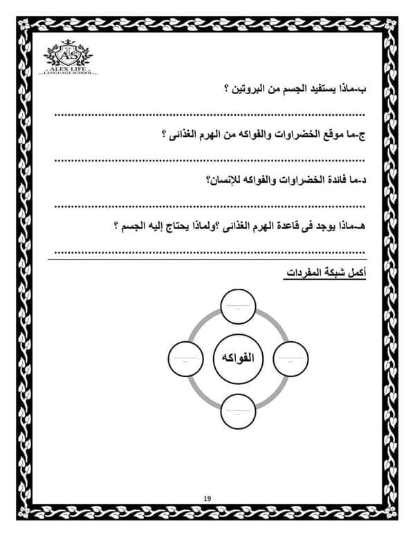 مذكرة اللغة العربية  شرح وسؤال وجواب وتدريبات متنوعة وقواعد نحوية  للصف السادس الابتدائى الترم الأول 2021