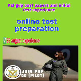Paf GDP, Cae, logistics, air deffence initial test experience and past papers solved mcqs and online test